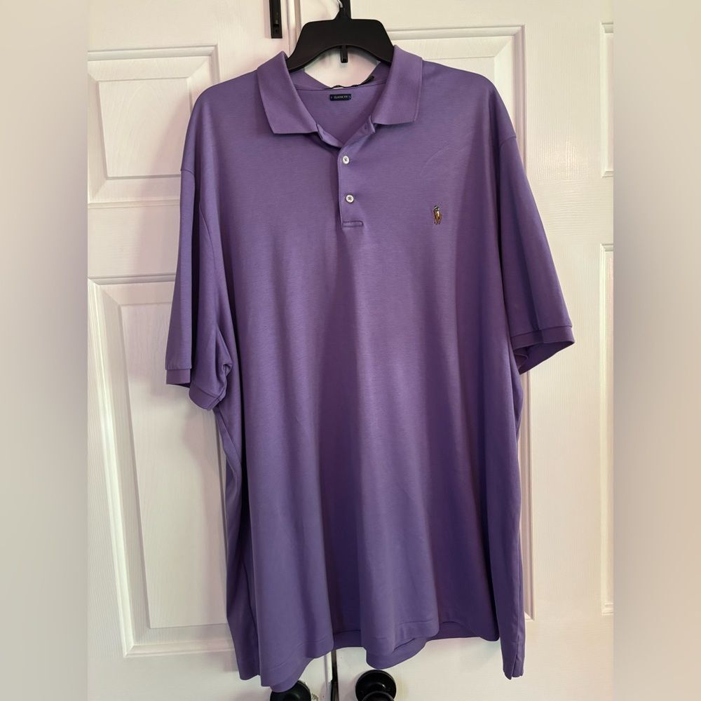Men's Purple Short Sleeve Classic Fit Polo Shirt by Polo RL - size XXL